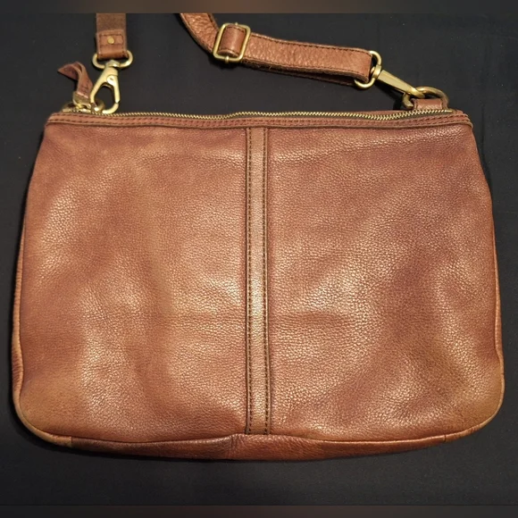 Fossil Foldover Leather Crossbody Messenger Bag - Picture 4 of 15